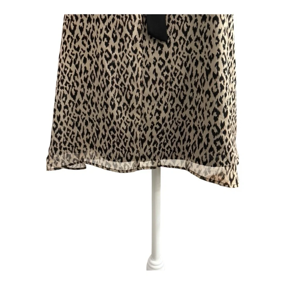 BCBGeneration Leopard Print Halter Top with Black Tie size Small - Picture 7 of 8